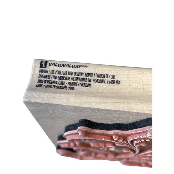 Wood-Mounted Rubber Stamps Set - Butterfly Swirls & Filigree Design for Crafting - Picture 7 of 7